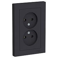 Розетка без заземления Systeme Electric AtlasDesign 1-м. 2 мод. карбон картинка